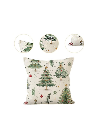 Suntek Yılbaşı Yastık Kılıfı Noel-ağacı-baskısı-b Noel Ağacı Baskısı B