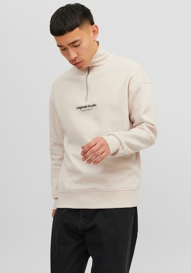 Jack & Jones Dik Yaka Yarım Fermuarlı Sweatshirt - Vesterbro 12241777 Moonbeam Yeşil