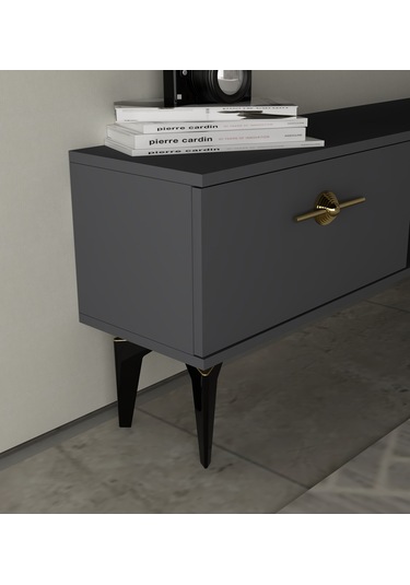 Zennit Şömineli Tv Ünitesi Takımı Antrasit-antrasit