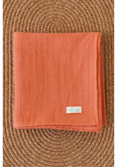 Organik Pamuk Çift Katlı Müslin Örtü Tarçın 75x85 CM Tarçın