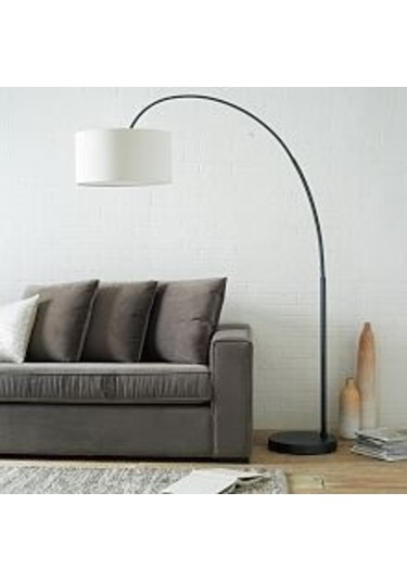 Rsylight Retro Metal Dekoratif Siyah Rustik Mafsallı C Kol Köşe Lambası Lambader