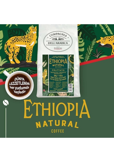 Caffe Corsini Etiyopya %100 Arabica Çekirdek Kahve 250 G