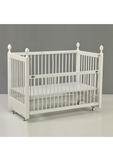 Meltem Kids Kral Sallanır Ahşap Anne Yanı Beşik 60x120 cm (beyaz ) Beyaz