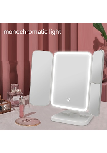 Sones 430 Üç Taraflı Katlanır Led Makyaj Aynası Masa Lambası Şarj Stili
