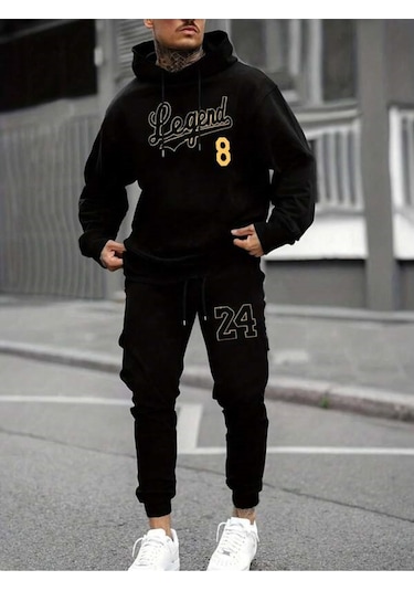 Harmandar Legend 8 Kışlık Alt Üst Takımı Sweatshirt Eşofman Altı - Siyah Baskılı Oversize Kapüşonlu Siyah Harmandar Legend 8 Kışlık Alt Üst Takımı Sweatshirt Eşofman Altı - Siyah Baskılı Oversize Kapüşonlu Siyah