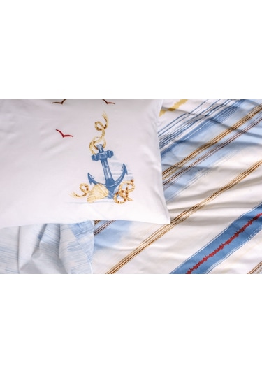 Cotton Box Maritime Tek Kişilik Nevresim Takımı Moreno Mavi