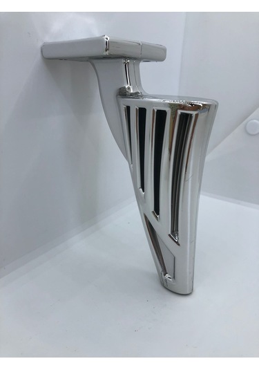 Plastik,16 Cm Metal Görünüm Krom Kaplamalı Mobilya Ayağı 4 Adet