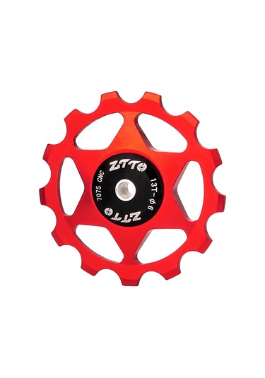 Fosenze Alüminyum Ve Çelik Bisiklet Arka Vites Makinası İçin 13t Yönlendirici Tekerlek, Pürüzsüz Hareket, Uzun Ömür, Kırmızı