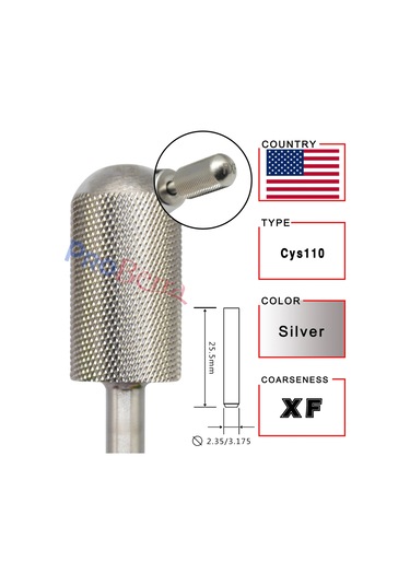 Rolinstar 6.6 Gümüş Büyük Namlu Yuvarlak Pürüzsüz Üst Tırnak Matkap Uçları Freze Kesici Manikür Pedikür Dosyalama Derin Mavi Kahverengi