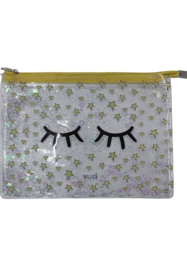 Vuki A4 Sulu Fermuarlı Şeffaf Dosya Vk-0073-05 Kirpik