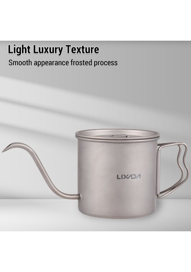 Maiyame Titanium Outdoor Kahve Potu 400ml - Dağ Desenli Kollü + 2 Adet 220ml Titan Bardak, Hafif Ve Taşınabilir Çok Renkli