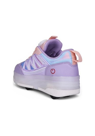 Tuğba Ortopedi Çocuk Kol Saati Hediyeli Işıklı Tekerlekli Sneaker Lila