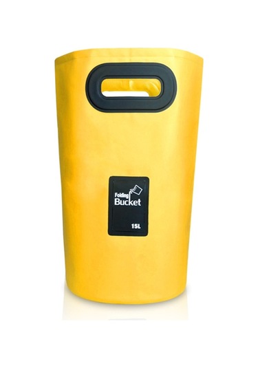 Outdoor Taşınabilir Katlanır Lavabo PVC Katlanabilir Kova Sarı