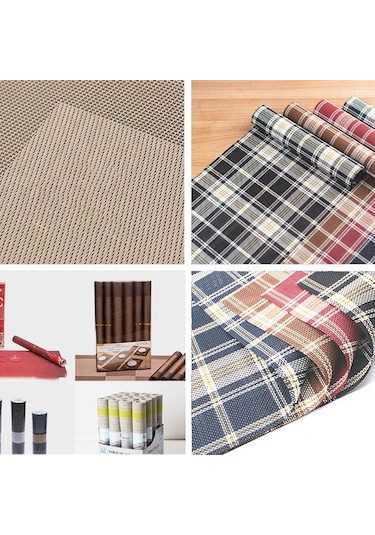 Ten Rengi Pratik Kırmızı Ekose Placemat Restoran Yıkanabilir Pvc Dayanıklı Yemek Paspaslar Çerçeve Teslin Amerikan Servis 56557040 Ten Rengi