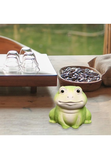 Suntek Minyatür Kurbağa Heykeli Süsleme Heykelcik Oturma 5,9 Cm X 5,4 Cm X 5,7 Cm