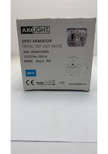 Aklıght Kristal Spot Armatür Şeffaf