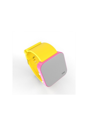 Cool Watch Saat - Pembe Led Kasa - Sarı Kayış Unisex