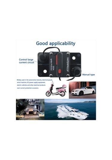 Jms 250A Amp Sigorta Sıfırlama 12-48V Dc Araba Otomatik Su Geçirmez Devre Kesici