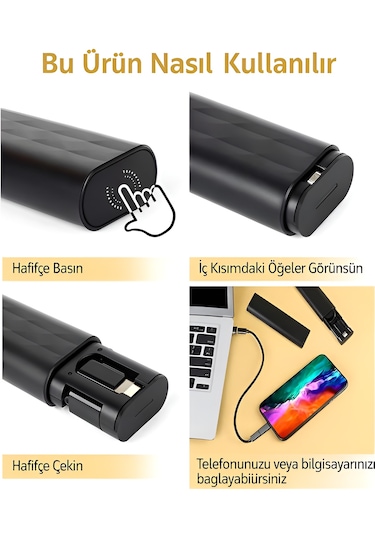 7 İn 1 Çok İşlevli Type-c Usb Micro Lightning Dönüştürücü Seyahat Seti Apple Uyumlu iPhone Android Pc Beyaz