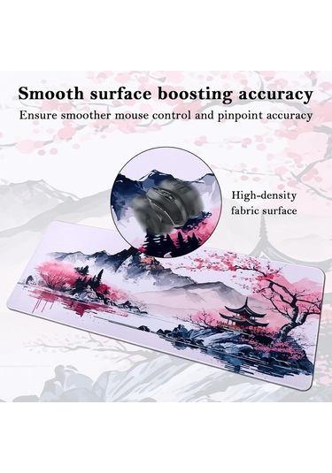 Tenfowee 80x30cm Büyük Oyuncu Fare Pedini - Su Geçirmez, Kaymazsız Lastik Tabanlı, Çift Dikişli Kenarlar, Ofis Ve Ev Kullanıma Uygun Papatya Desenli