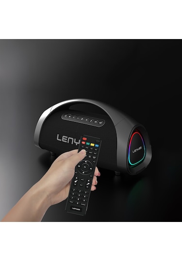 Lenyes S873 Rgb Işıklı Taşınabilir Kumandalı&mikrofonlu Tws Bluetooth Speaker Hoparlör V5.3 Siyah