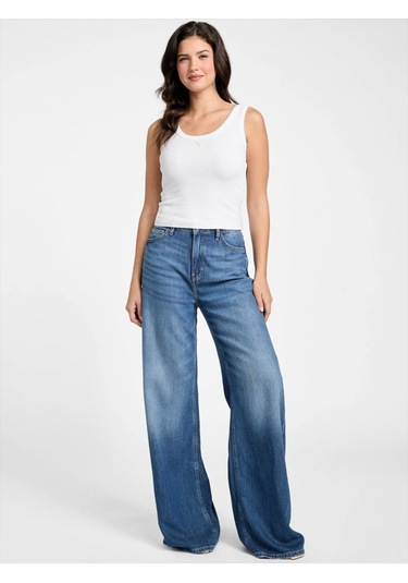 Guess Patch Kadın Beyaz Top W5yp54ka0h1-g011 Beyaz