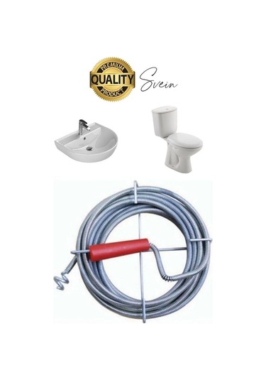 Premium 15 Metre Tıkanıklık Kanal Açma Klozet Gider Açıcı Boru Temizleme Spiral Tel Susta Manuel Uç