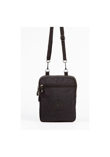 Newish Polo Suya Dayanaklı Krınkıl Kumaş Siyah Kadın Omuz Çantası Büyük Boy - Kadın Siyah