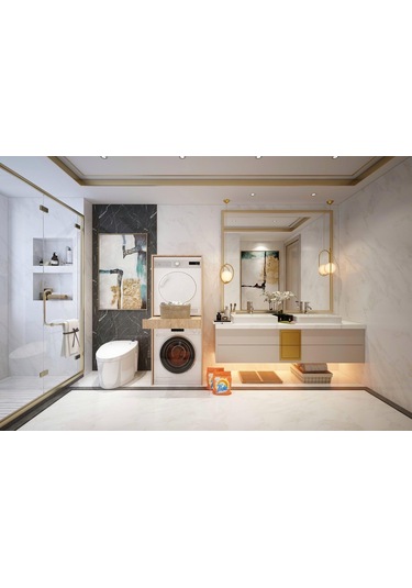 Ahşap-Banyo Dolabı Çamaşır Makinesi Dolabı Kurutma Makinesi Dolab Ahşap