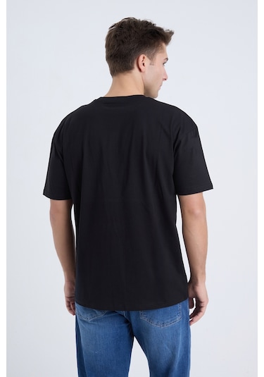 Velvoria Unisex Oversize Siyah Dude T-shirt