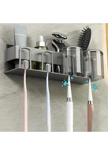 Diş Fırçası Standı Raf Organizatör Elektrikli Diş Fırçası Duvara Monte Tutucu 2-black Amerika Birleşik Devletleri Siyah