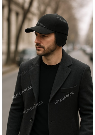 Kışlık Kulaklıklı Şapka Siyah