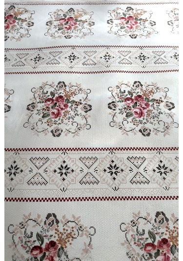 Alla Turca Tek Kişilik Kanaviçe Desenli Pike Gül Kurusu 160x240 Cm %100 Pamuk Gül Kurusu