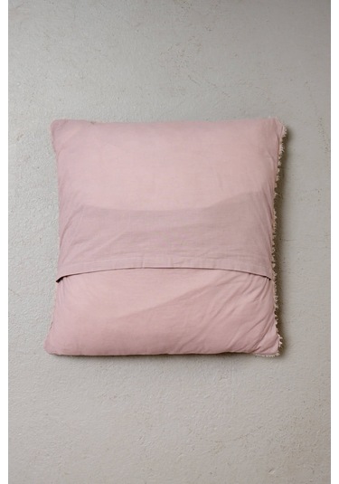 Peraluna Foam Pıllow Şifon Şerit Triko Yastık Kılıfı 45x45 Cm Pudra - Pudra