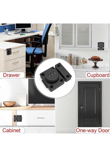 Dolap Kapı Mandalı Anahtarsız Kombinasyon Kilidi Dolap Mekanik 3 Haneli Şifreli Dolap Kilidi Seti