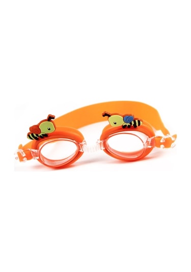 Cbtx Global Karikatür Su Geçirmez Anti-Sis Yüksek Çözünürlüklü Çocuk Yüzme Gözlükleri Turuncu Arı Çok Renkli