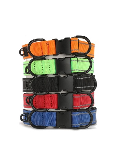 Tasmalı Suya Dayanıklı Kumaş Pet Yansıtıcı Yaka For Waterproof Collar + Leash, S Siyah Turuncu