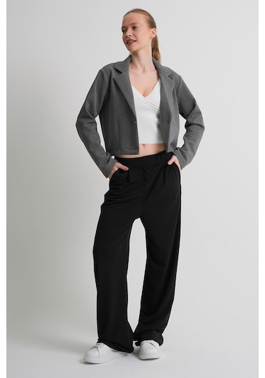 Alexander Gardi Alexandergardı Astarsız Crop Blazer Ceket Koyugri