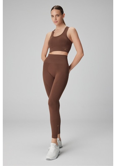 Jerf Gela Yüksek Bel, Esnek ve Toparlayıcı Spor Tayt Toprak 001