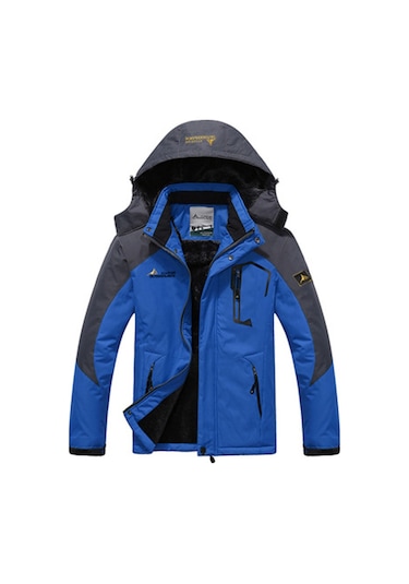 Erkek Outdoor Mont Kayak Dağcılık Montu Koyu Mavi Koyu Mavi