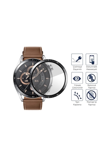 Huawei Watch Gt 3 46MM Ekran Koruyucu 3D Kavisli Tam Kaplama PMMA