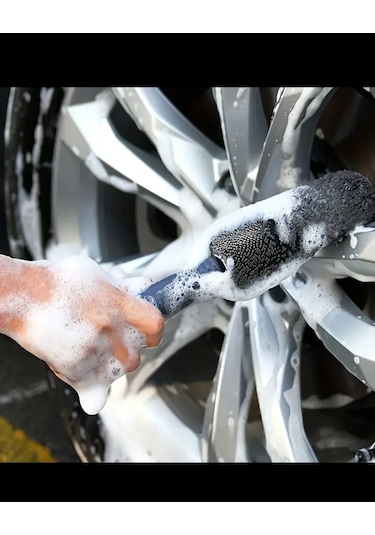 Jant Temizleme Fırçası Süngerli Üstü Microfiber Saplı İthal Ürün