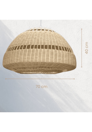 Santo Rattan Bambu Sarkıt Avize 70 Cm Bambu