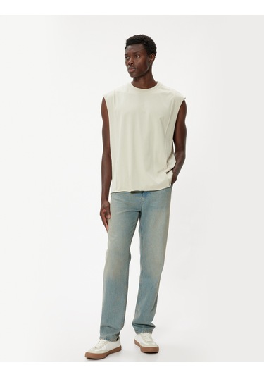 Koton Kolsuz Tişört Basic Bisiklet Yaka Pamuklu Bej 4sam30032mk Ekru