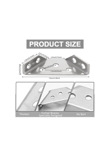 Üniversal Mobilya Köşe Konnektörü - Açılı Montaj Konnektörü Mobilya Üçgen Destek Çerçevesi 10 Adet 10 Adet Diğer