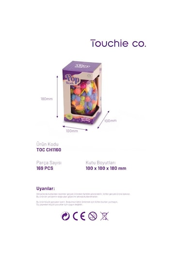 Touchie Co. 169 Parça Plastik Takı Yapım Seti Kız Çocukları Için