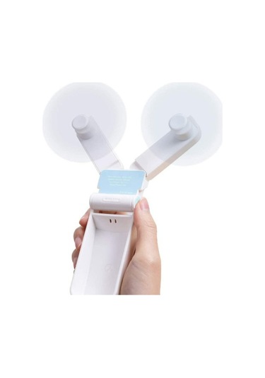 Taşınabilir El Fanı Kişisel Mini Cep Fanı Usb Şarj Edilebilir El Fanları 2 Hızlı Çift Kafa Güçlü Rüzgar 0243 Beyaz