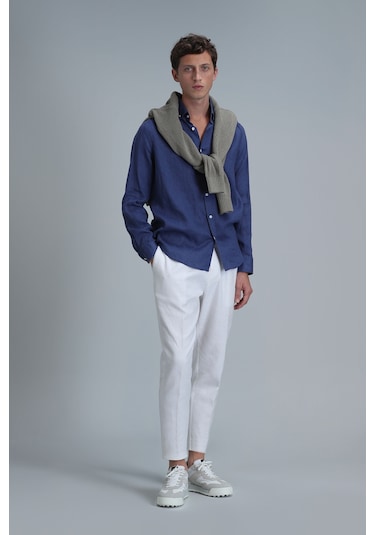 Lufian Erkek Pitaya Basic Gömlek Comfort Fit - Saks Mavi Mavi