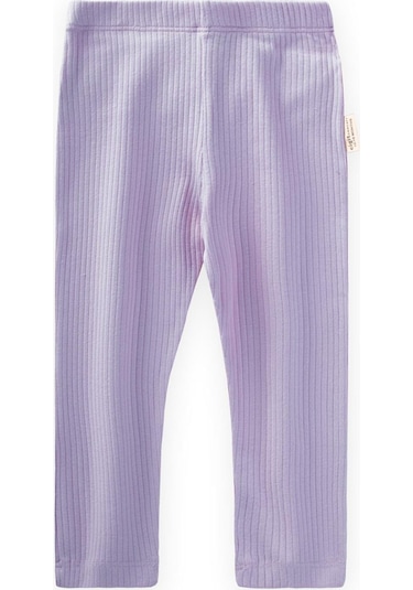 Cigit Arkası Fırfırlı Fitilli Tayt 0-3 Yaş Lila Lila