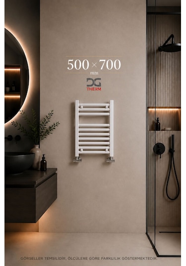 500X700 Beyaz Havlupan 10 Borulu Banyo Havlupanı